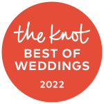 logo of the Knot saying best of weddings 2022